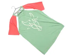 55DSL 55ディーエスエル プリント ラグラン Tシャツ sizeL/緑ｘ赤 ■◆ メンズのサムネイル