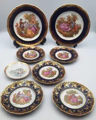 リモージュ Limoges プレート セット 飾り皿 ヴィンテージ 絵皿 8枚セット 金彩 インテリア コレクション 食器 洋食器 ブランド食器 皿 【9354 11275】のサムネイル