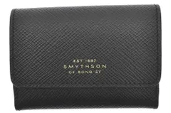 スマイソン Smythson PANAMA 三つ折り財布 コインケース レザー 小銭入れ 1029609 ブラック コンパクトウォレットのサムネイル