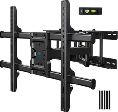 PERLESMITH テレビ壁掛け金具 37~75インチ対応 フルモーション式 耐荷重60kg tv壁掛け金具 かべかけ金具 テレビアーム ウォールマウント 前後&左右&上下多角度調節 VESA600x400mmのサムネイル