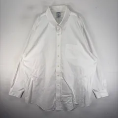 古着 ブルックスブラザーズ Brooks Brothers 長袖シャツ ボタンダウン 胸ポケット 2XL  ホワイト系 無地 メンズのサムネイル