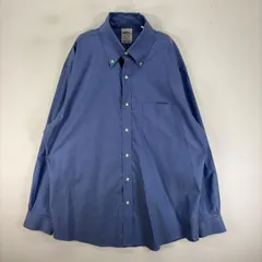古着 ブルックスブラザーズ Brooks Brothers 長袖シャツ ボタンダウン L  ブルー系 無地 メンズのサムネイル