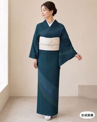 美品 正絹単衣 縄手絣 横段暈し紬 証紙有 名古屋帯サービス 裄68 美品 正絹単衣 縄手絣 横段暈し紬 証紙有 名古屋帯サービス 裄68