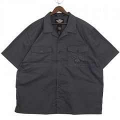 STUSSY ステューシー ハーレーマン ワークシャツ 半袖 メンズ グレー