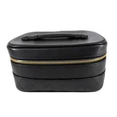 シャネル ポーチ レディース 化粧ポーチ メイクポーチ ビコローレ バニティバッグ CHANEL A01618 レザー ブラック 黒 ゴールド金具【中古品】のサムネイル