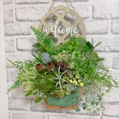 グリーンリース　造花　壁掛け　ウォールグリーンのサムネイル