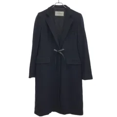 MaxMara マックスマーラ アルパカウールレザーコードチェスターコート  ネイビー 42のサムネイル
