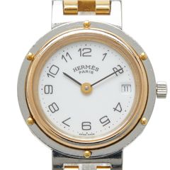 新品電池 エルメス クリッパー レディース QZ デイト 23mm コンビ