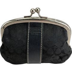 美品】COACH コーチ がま口 コインケース ミニシグネチャー ブラウン