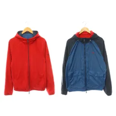 アルマーニ ジーンズ ARMANI JEANS リバーシブル ジップアップパーカー ジャケット フード 52 ネイビー レッド /HK ■OSのサムネイル