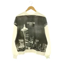 コーチ COACH CDI22 ポストカード クルーネック スウェットシャツ トレーナー 長袖 コットン XS 白 ホワイト 黒 ブラック /NR ■OSのサムネイル