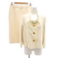 ユキトリイ YUKI TORII 美品 セットアップ スーツ ジャケット タイトスカート 40 クリーム色 ボウタイ シングル ひざ丈 /SJ ■ECF006のサムネイル