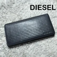 DIESEL ディーゼル 長財布 ロングウォレット フラップ レザー ブラック 型押し ロゴのサムネイル