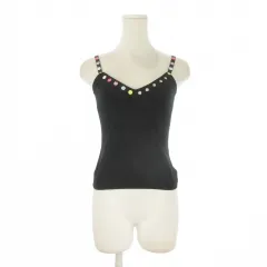 モスキーノチープアンドシック MOSCHINO CHEAP AND CHIC カットソー ニット 40 黒 ブラック Vネック ドット柄 ノースリーブ /CK33 ■GY53のサムネイル