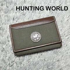 HUNTING WORLD ハンティングワールド キーケース サファリ キャンバス レザー カーキのサムネイル