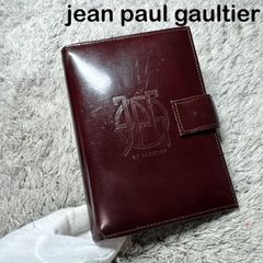 JEAN PAUL GAULTIER 장폴 고르티에 수첩 커버 시스템 수첩 JPG 로고 가죽 보르도 빈티지