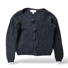 1990's VINTAGE BLACK COLOR BUTTON DESIGN MOHAIR KNIT CARDIGAN / 90年代 モヘア ニット カーディガン ビンテージのサムネイル