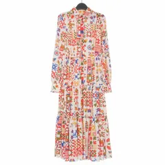 ディースクエアード DSQUARED2 22AW 総柄 ロングワンピース ドレス 長袖 36 ホワイト/マルチカラー 白/マルチカラー S75CV0553 国内正規のサムネイル
