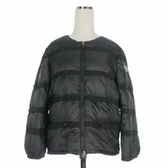 モンクレール MONCLER HINAKO スタッズ ノーカラーダウンジャケット ブルゾン 1 ブラック 黒 131-09S-46321-05 国内正規のサムネイル