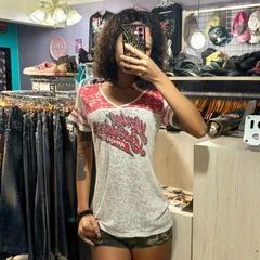 Harley-Davidson ハーレー　レディース　Y2K Mサイズ　Tシャツ tee Vネック　シースルー　シアーのサムネイル