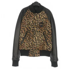 ディースクエアード DSQUARED2 23AW College Bomber Jacket レオパード柄 ボンバージャケット 中綿 ブルゾン 50 ベージュ/ブラック S74AM1416 国内正規のサムネイル