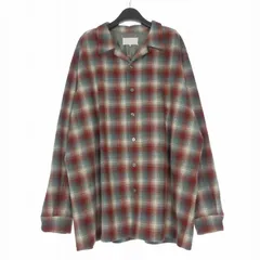 メゾンマルジェラ Maison Margiela × ペンドルトン PENDLETON 23AW オープンカラー チェックシャツ 長袖 44 レッド/ホワイト/ライトブルー S67DT0010 国内正規のサムネイル