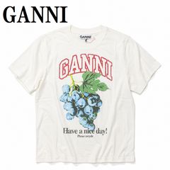 ガニー GANNI T4230 135 EGRET XXS XS S M L XL Tシャツ 半袖 ロゴ プリント おしゃれ ウィメンズ レディース イーグレット