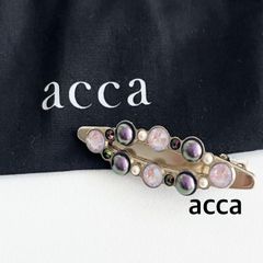 acca ヘアクリップ マーブル ブラックフラワー ストーン Sサイズ