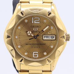 稼働】SEIKO 5 7S26-03S0 自動巻き ゴールド文字盤 デイデイト - メルカリ