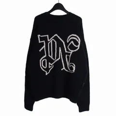 パームエンジェルス PALM ANGELS 24AW Black Monogram Sweater ニット セーター L ブラック オフホワイト 黒 白 PMHE054F24KNI0011003のサムネイル
