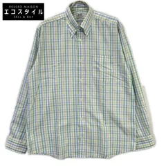 HERMES　エルメス　長袖シャツ セリエボタン グリーン系 チェック　41/16のサムネイル