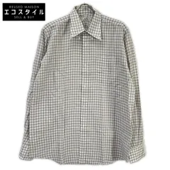 HERMES　エルメス　長袖シャツ セリエボタン グレー チェック　42-16 1/2のサムネイル