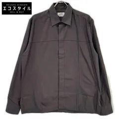 HERMES　エルメス　比翼長袖シャツ セリエボタン ブラウン ステッチデザイン　41/16のサムネイル