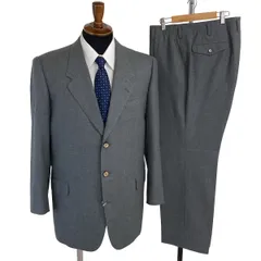 LANVIN 3つボタンシングル スーツ A6 M ダークグレー 無地 ワンタック 春秋対応 開き見せ 6XF156 【送料無料】【中古】【メンズビジネス】202606のサムネイル