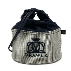 Drawer(ドゥロワー) ショルダーバッグ ネイビー×白 巾着型のサムネイル