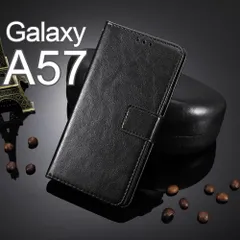 Galaxy A57 手帳型 ブラック スマホケースのサムネイル