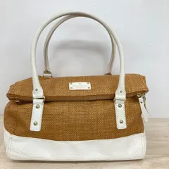 kate spade/ケイトスペード ハンドバッグ カゴバッグ風/ストロー風 ブラウン×ホワイト レディース[OA05055]のサムネイル