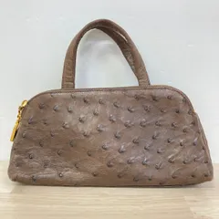 Bag Liore/バッグリオーレ オーストリッチ ハンドバッグ ブラウン 茶色 ゴールド金具 レディース[OO00059]のサムネイル