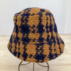 美品 La Maison de Lyllis ハット/帽子 57cm ブラウン/ネイビー チェック柄 ウール混 ラ メゾン ド リリス[ON01089]のサムネイル