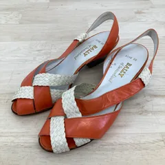 BALLY バリー DOME 00 サンダル 3E(22cm相当) オレンジ/ホワイト メッシュ 編み込み ストラップ パンプス レディース[ON01118]のサムネイル