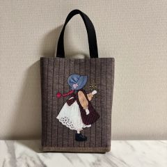 激レアうさぎパネル生地 ハンメイド 紙袋型トートバッグ 布バスケット