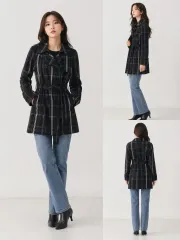 BEAN POLE ビーンポール チェック ダブル ボタン トレンチのサムネイル