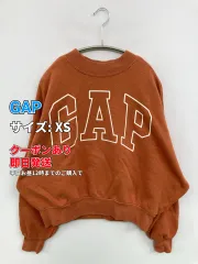 GAP ギャップ スウェット XS オレンジ コットン スウェット 裏起毛 無地 前面プリント ブランドロゴ 長袖 レディースのサムネイル