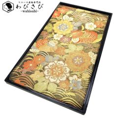 袋帯 本綾佐賀錦 色鮮やかな花模様 鴛鴦 流水 O-4979 - メルカリ