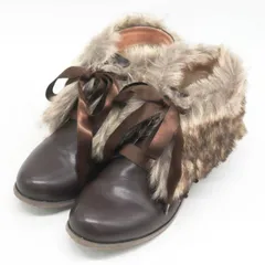 アクシーズファム ファーリボンブーティー ショートブーツ ブランド シューズ 靴 レディース Mサイズ ブラウン axes femme 【中古】のサムネイル