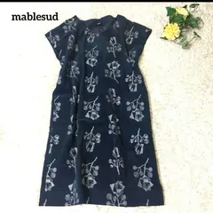 mablesud　Rose　マーブルシュッド　薔薇　花柄　刺繍　チュニック　ミニワンピ　ミニワンピース　ネイビー　ベロアのサムネイル