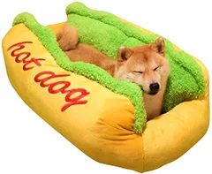 YYW ペットベッド 冬用 四季 冷房 猫ベッド 犬 洗える ベッド 冬 ホットドッグ 小動物用 小型 大型 ふわふわ あったか 柔らか 室内用 もこもこ モフモフ 滑り止め 可愛い 寒さ対策 ペット用品のサムネイル