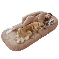 【洗えていつでも清潔】ペットベッド [愛犬と一緒に寝られる]ペット用品 アイデア犬用ベッド 犬 ベッド ベッドインベッド 犬用品 大型犬 sofa bed (ココアブラウン)のサムネイル