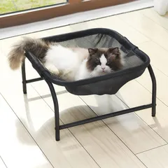 JUNSPOW 猫ハンモック【デブ猫のために特別に設計 】猫ベッド犬猫用ベッド 自立式 安定な構造 取り外し可能 猫寝床 ネコベッド 猫用品 ペット用品 丸洗い 通気性 組立簡単 室内 戸外 ポリウレタン 43×43×24CMのサムネイル