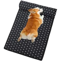 BIdason枕付き ペット ベッド 犬 クッション 接触冷感 ひんやり 涼感 快適 暑さ対策 ドット柄 可愛い 掃除しやすい 防水 さらさら 熱中症 軽量 滑り止め 丸洗い クール 猫 小型犬 夏のサムネイル